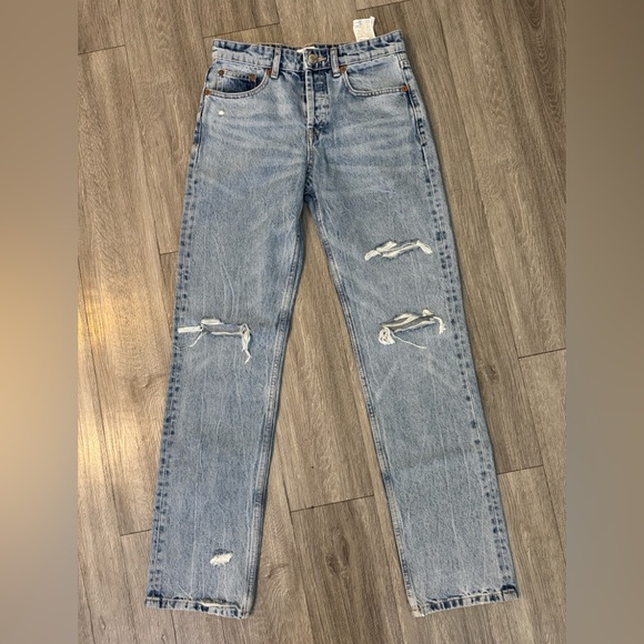 Zara Classic Blue Denim Pants - Picture 1 of 4